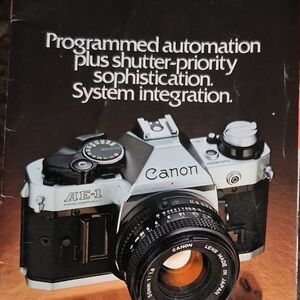 Canon AE-1 35mm Film Camera - Black and Silver Brochure